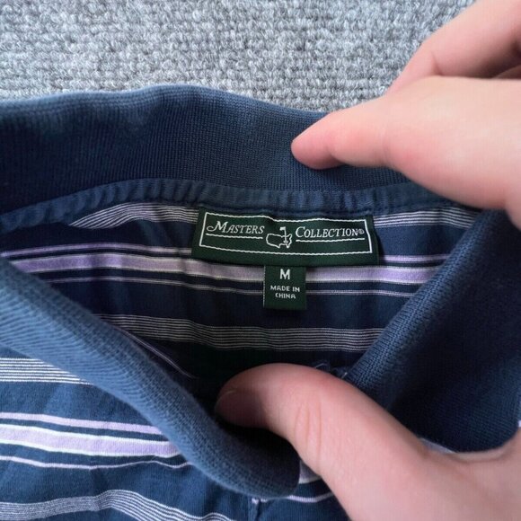 Masters Collection Adult Men's Medium 100% Pima Cotton Blue & Pink Stripe - Picture 15 of 16